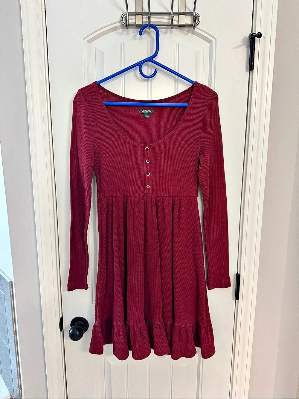 Long Sleeve Mini Dress in Red
